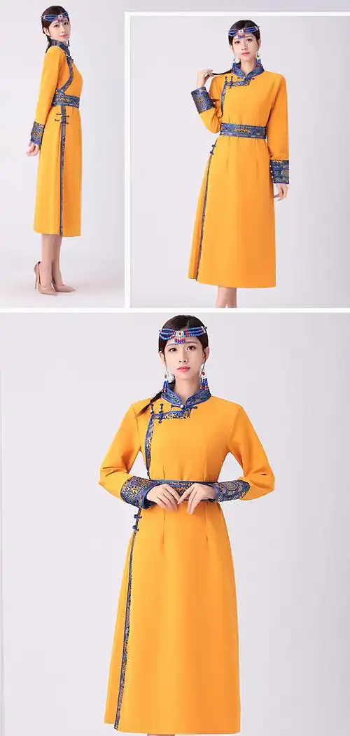 成人夏季日常蒙古族服装蒙古袍女士装生活装改良蒙古女现代民族风工作