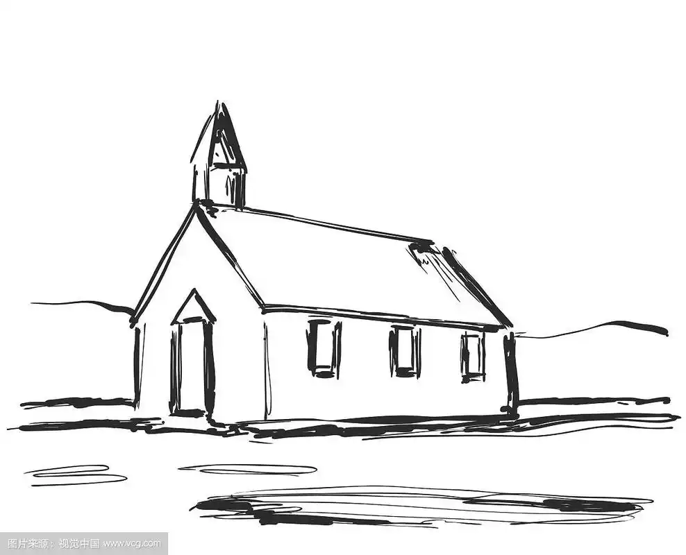 房子素描手绘卡通