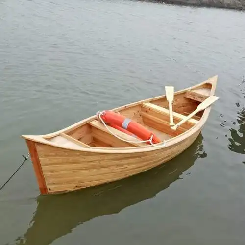 欧式新款实木水上装饰小木船景观花船舞台道具船公园手划船