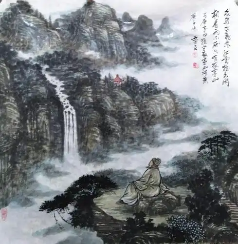 (六)李白  独坐敬亭山 众鸟高飞尽,孤云独去闲 相看两又厌,只有敬亭山