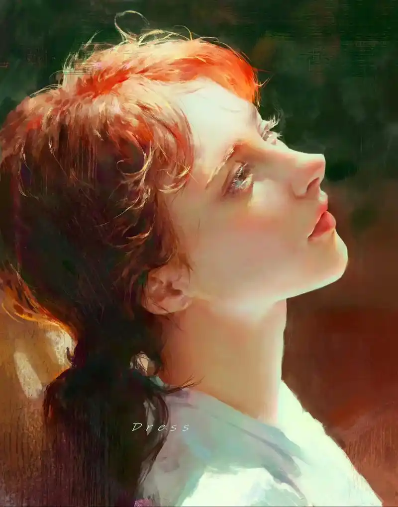 画个阳光下的女孩儿.#厚涂 #治愈画风 #救赎 - 抖音