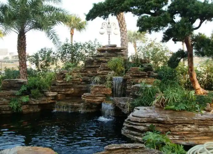 园林假山千层石鱼池水池假山制作