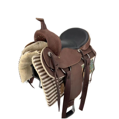 西部马术精骑坐垫鞍马马鞍马配件全套牛皮净版马鞍