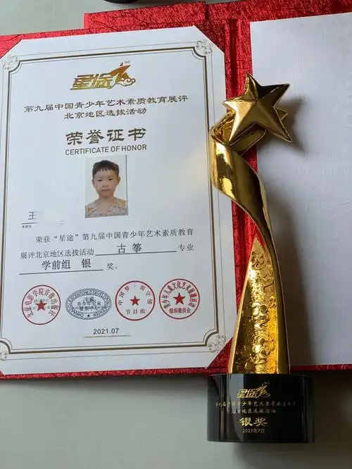 5岁第一次登台收获古筝组银奖