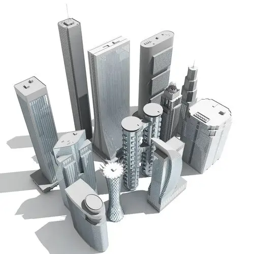 12座摩天大楼和建筑物3d模型