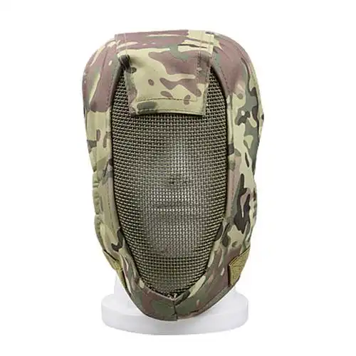 户外军迷v3迷彩钢丝面具三代护卫者防护面罩面具护脸护具全脸击剑_7折