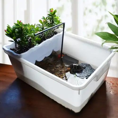 乌龟缸带晒台超大号塑料龟箱别墅水陆缸巴西草龟鳄龟养龟的专用缸