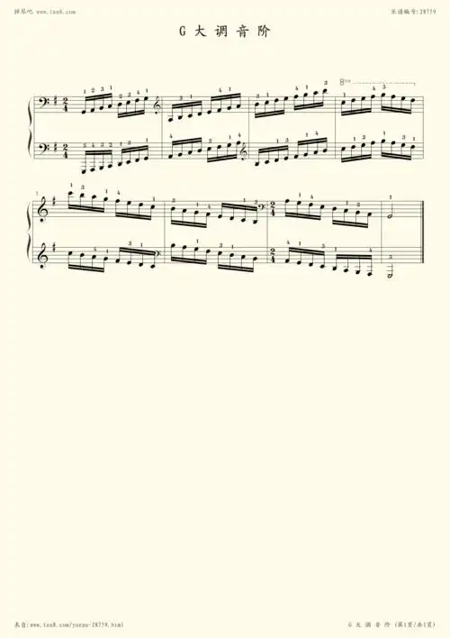 大调音阶 考级,钢琴谱》考级|弹吧|钢琴谱|吉他谱|钢琴曲|乐谱|五线谱