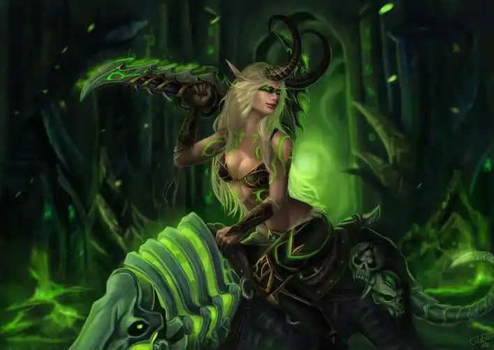 魔兽国外画家女恶魔猎手作品欣赏双刃既是力量