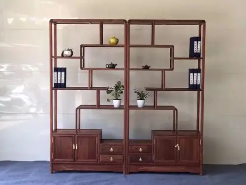 血檀白胚——圆角博古架