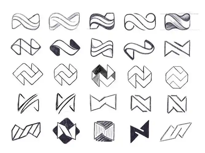 25款n字母手绘logo设计
