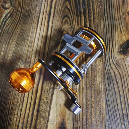 明洋小可视锚鱼轮my7000全金属鼓轮锚鱼专用轮超顺滑防炸线黑金版