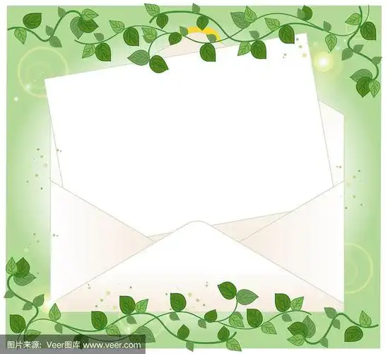 打开信封和信纸-常春藤框架