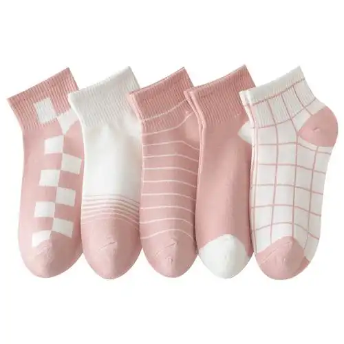 短袜可爱袜子女夏季浅口ins潮粉色薄款休闲袜日系卡通船袜女韩版