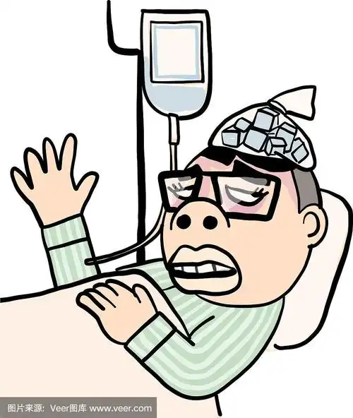 病床上的病人动作卡通