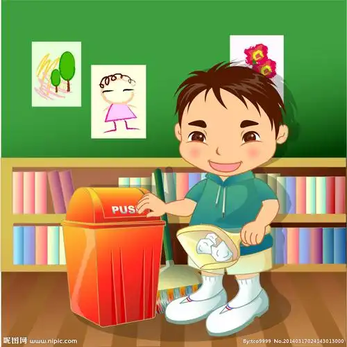 倒垃圾的男孩图片