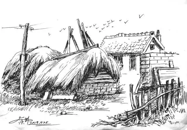 卢东升速写之农村写生