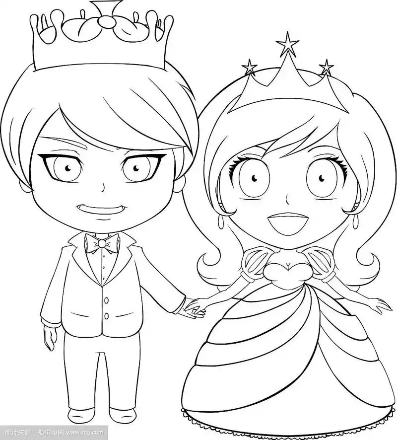 王子和公主涂色