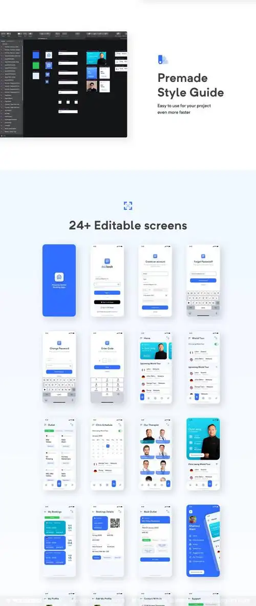 医疗预约应用app界面ui设计素材
