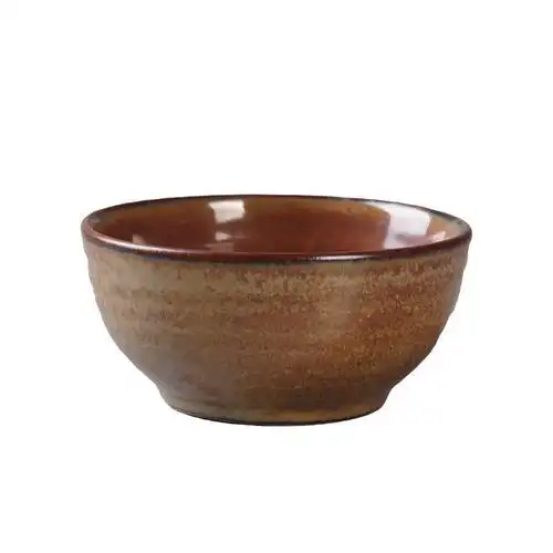 手工人气土碗粗陶陶碗陶土碗土陶碗粗瓷碗金黄陶瓷面碗窑变米饭碗