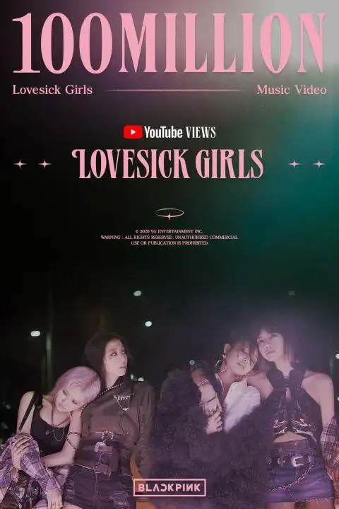 最新主打歌〈lovesick girls〉mv 破亿啦!