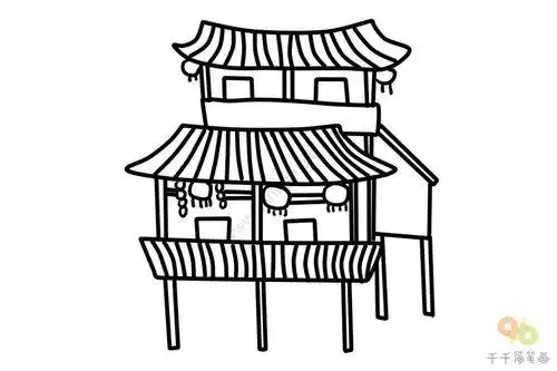 吊脚楼简笔画土家吊脚楼简笔画