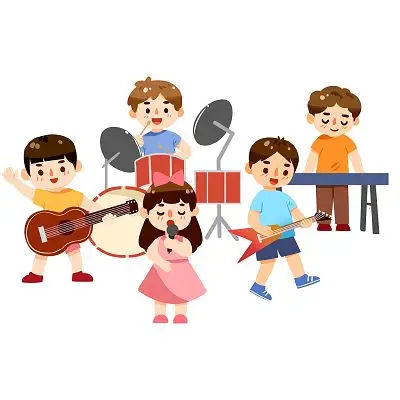 乐队演奏乐器组合卡通人物乐器音乐会png素材音乐元素