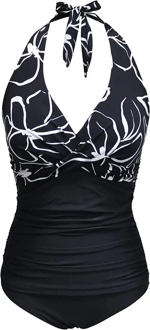 goldstitch 女式花卉吊带高腰比基尼泳装花卉印花泳衣 2 件套