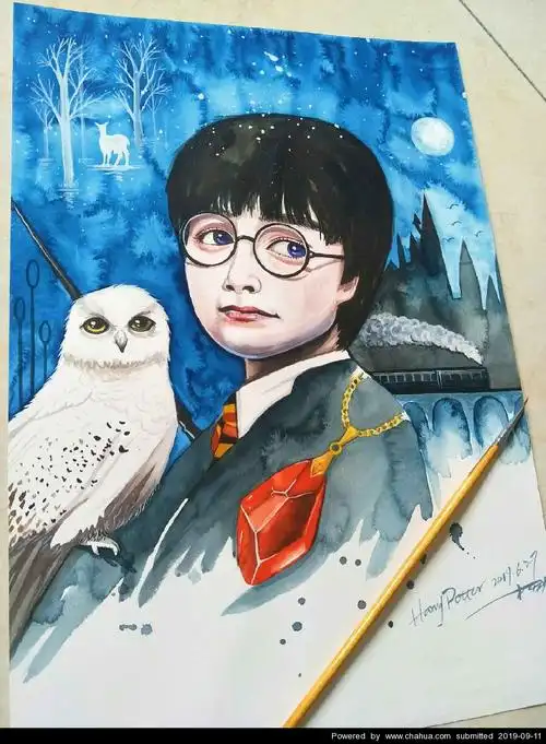 哈利波特与魔法石水彩手绘 插画中国 - 中画网 - 中画论坛 - 职业插画