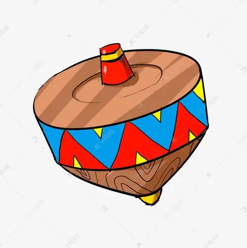 卡通彩色条纹小陀螺素材图片免费下载-千库网