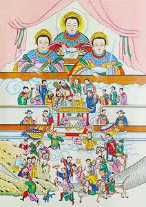 三宵娘娘画像 道教画像三霄娘娘神像 相纸塑封 接做道教挂画 挂像_阿