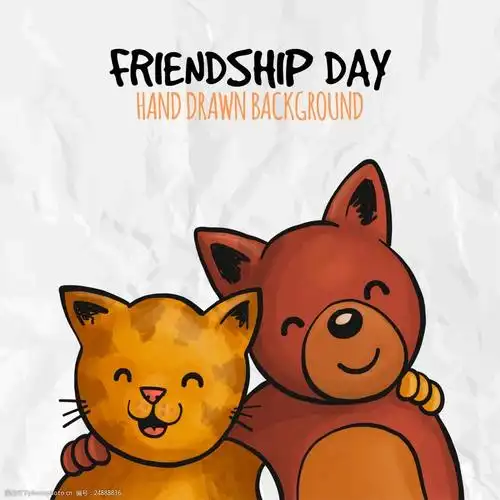 可爱动物友谊日背景