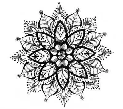 27张黑白曼陀罗纹身手稿素材图案