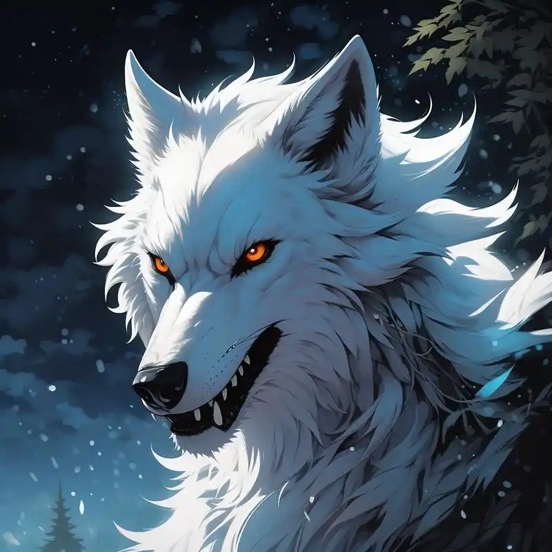 狼性头像新选97 独特漫画风格,霸气侧漏的白狼头像来啦!