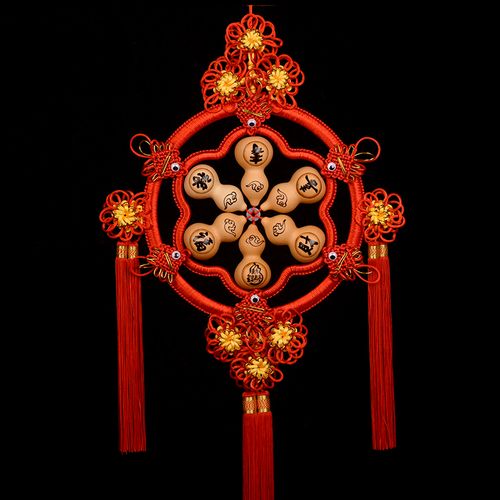 葫仙天然葫芦大号中国结挂件客厅办公室家居壁挂新房乔迁玄关新婚结婚