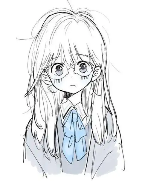 动漫简笔画女生半身 简笔画图片大全-普车都