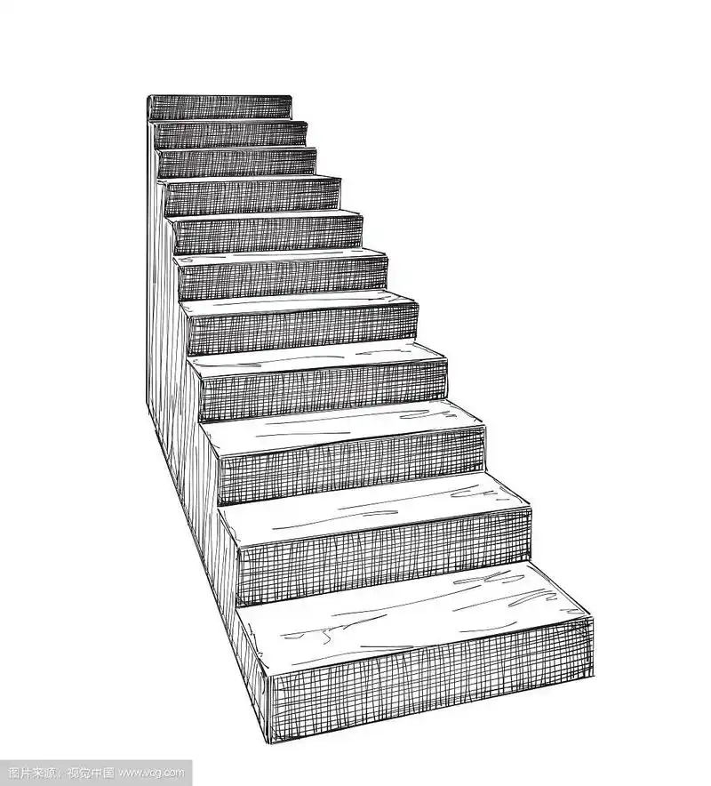 手绘楼梯示意图