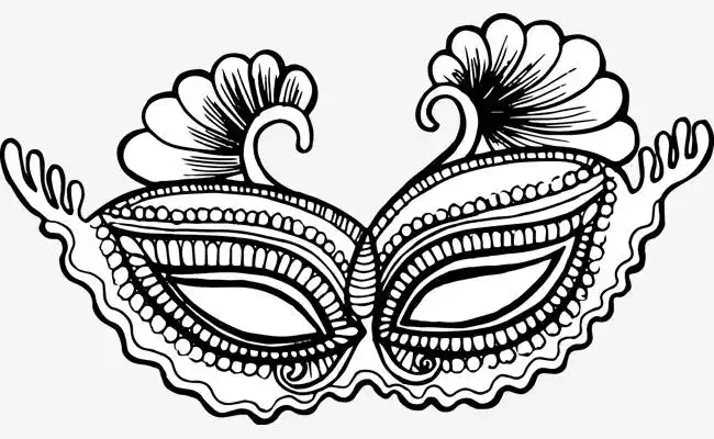 手绘面具png素材-90设计