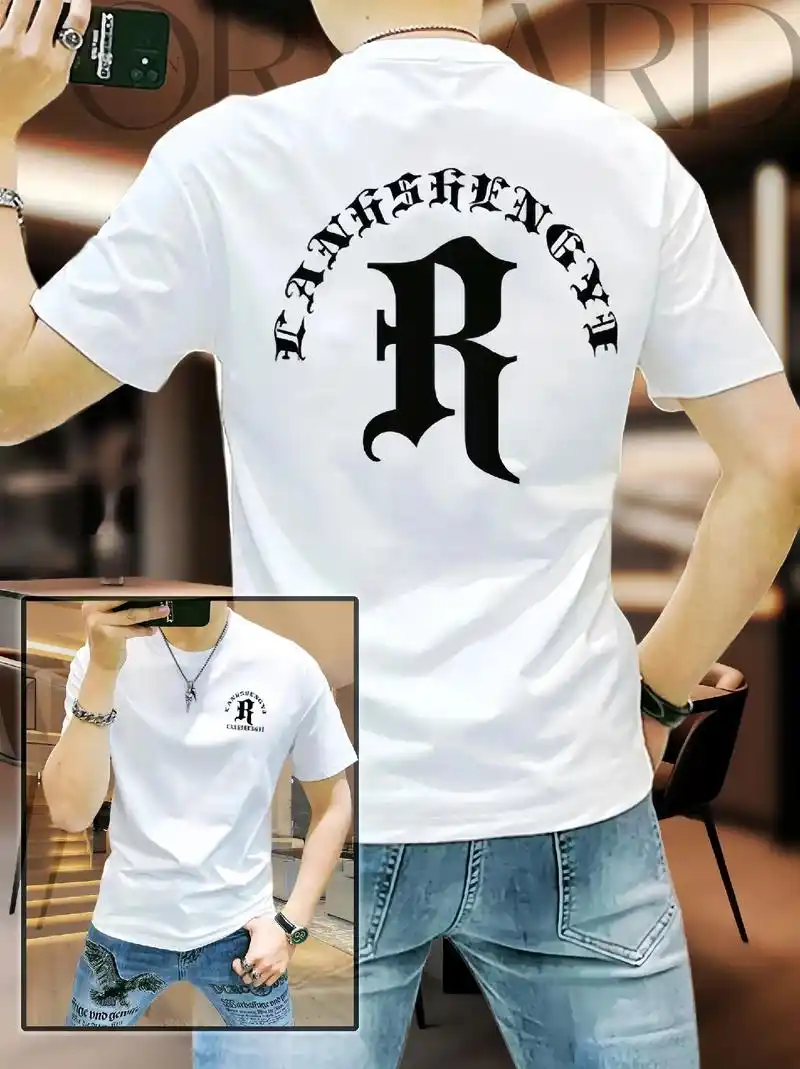 蓝晟依印花短袖t恤男真的太好看啦!今年流行的复古风,这款短袖 - 抖音