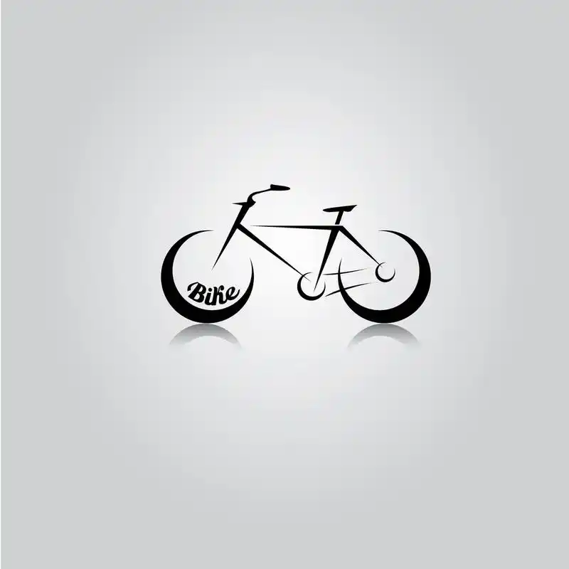 矢量黑色自行车图标.