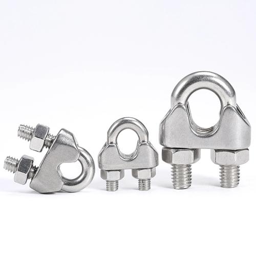 304不锈钢钢丝绳锁扣夹头卡头u型夹钢丝夹轧头线卡子锁紧器卡紧器