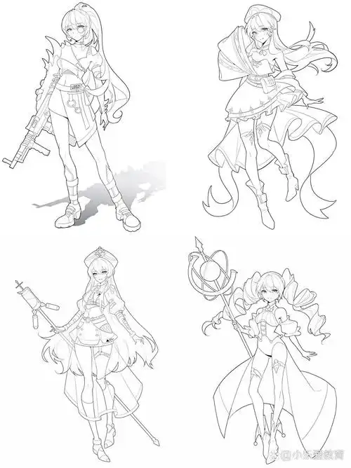 人物临摹练习线稿 | 二次元少女