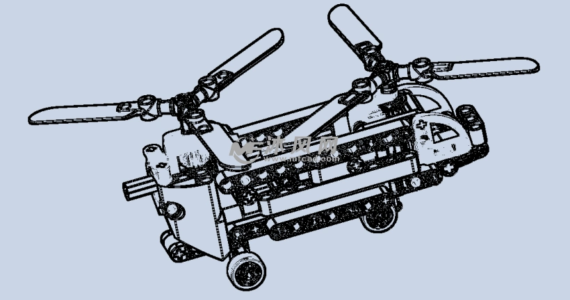 乐高双旋翼直升机 - 玩具公仔图纸 - 沐风网