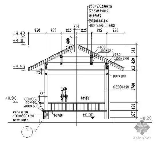 [分享]四角木亭结构图资料免费下载