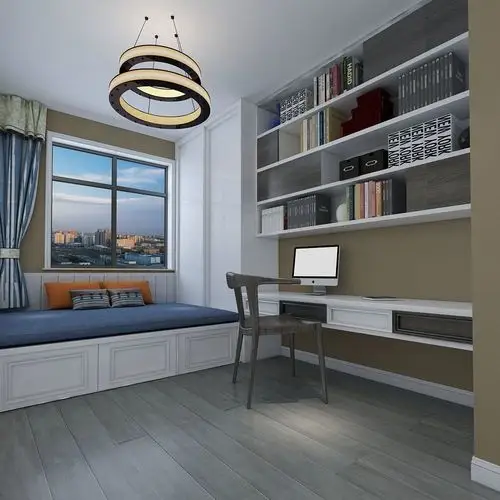 北欧风格榻榻米15平米书房装修效果图