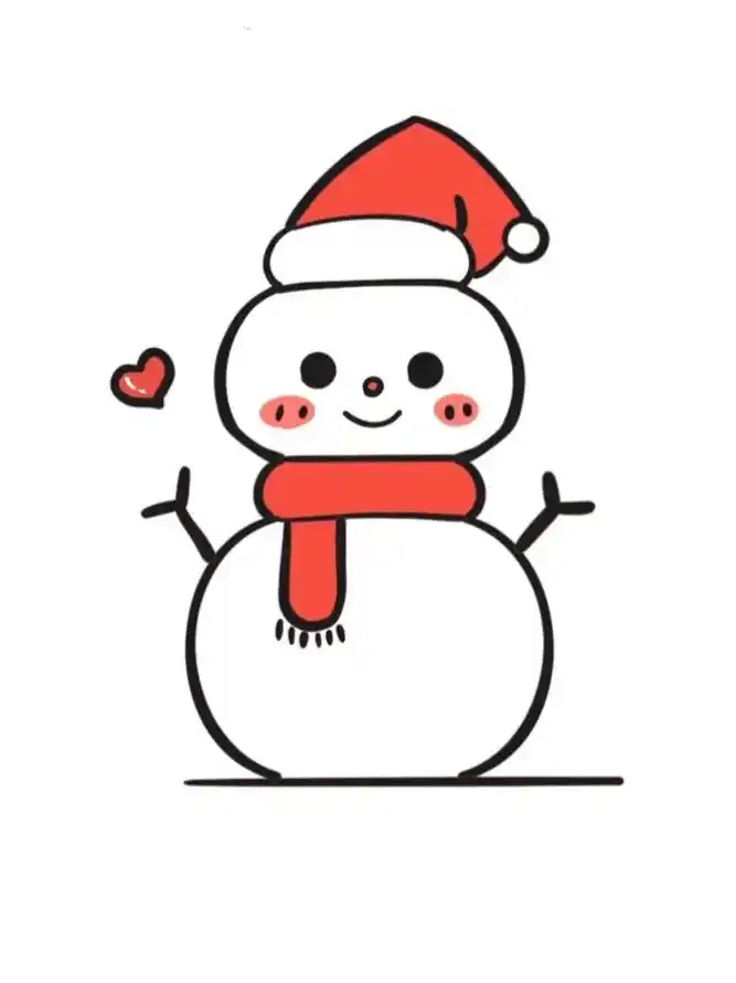 冬天了学画一个小雪人吧