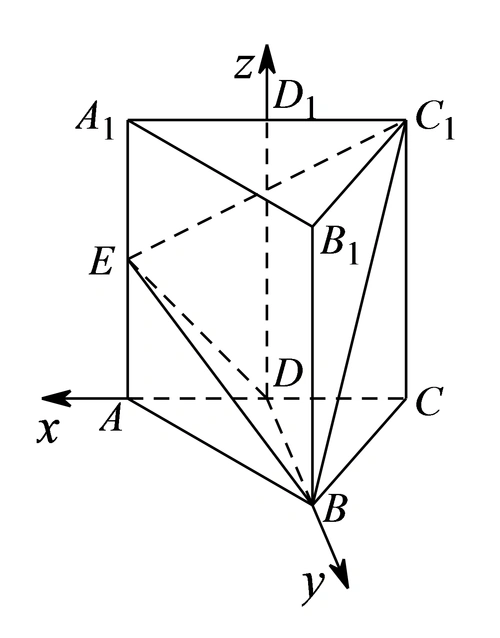 分别以da,db,dd 所在直线为x,y,z轴建立空间直角坐标系d—xyz