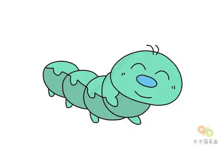吃草的虫子简笔画步骤青虫简笔画图片萌萌的小青虫简笔画青虫简笔画