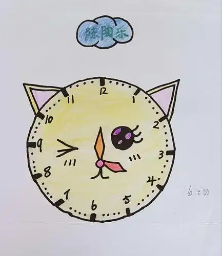 萌孩子画的创意钟面