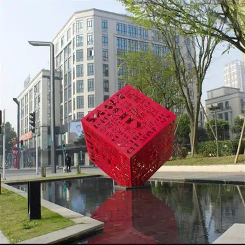 不锈钢镂空魔方雕塑立方体雕塑